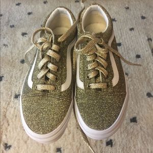 Madewell Vans sparky gold glitter sneakers NWOT size 6